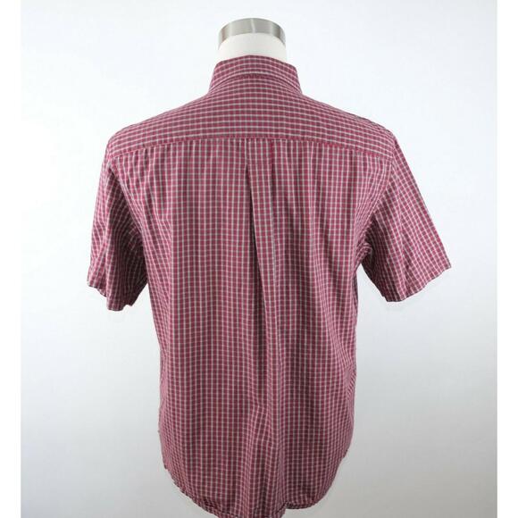 Calvin Klein Jeans Mens Short Sleeve Button Up Red Plaid Shirt Large - Picture 7 of 8